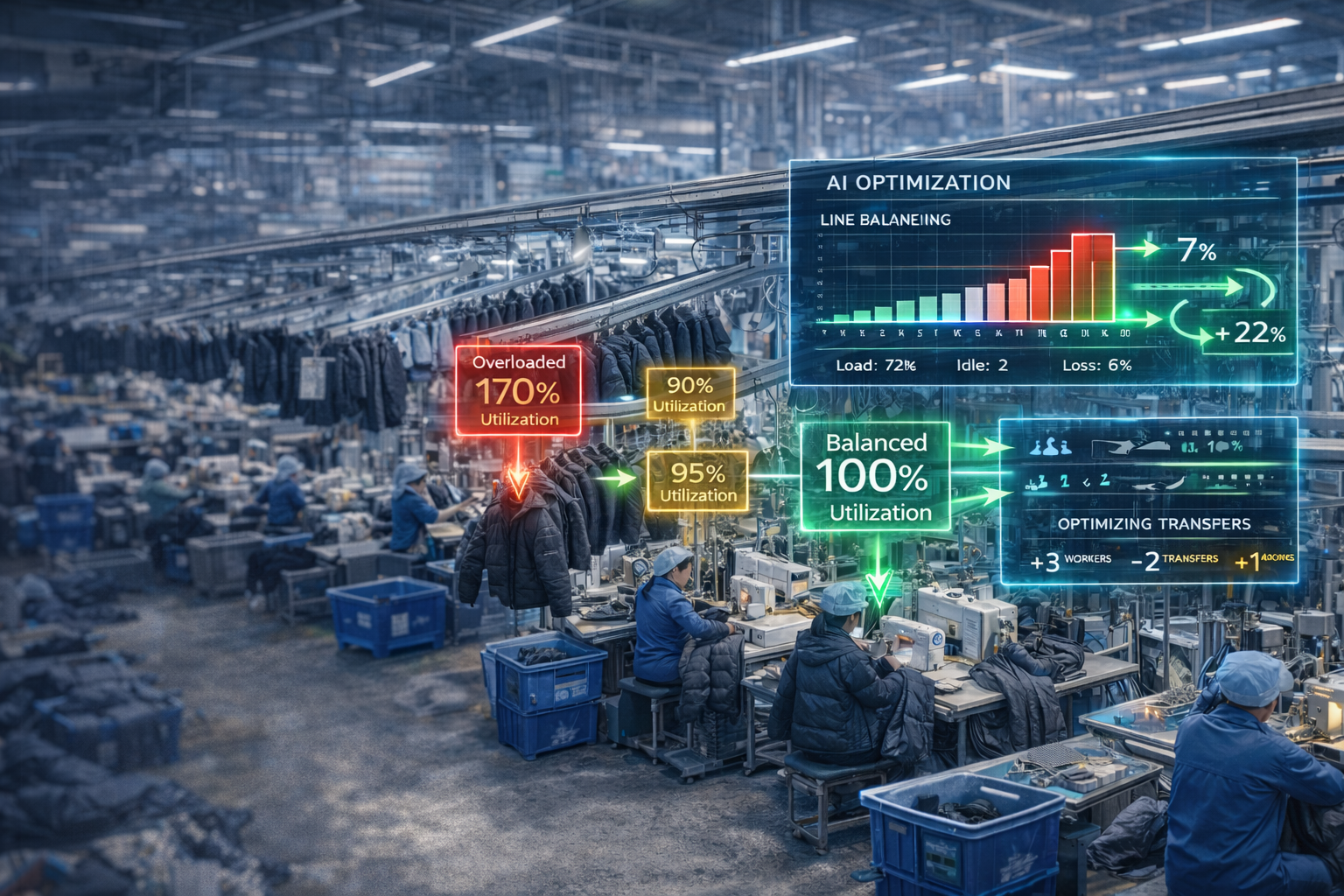 Intelligent line balancing and elimination of bottlenecks